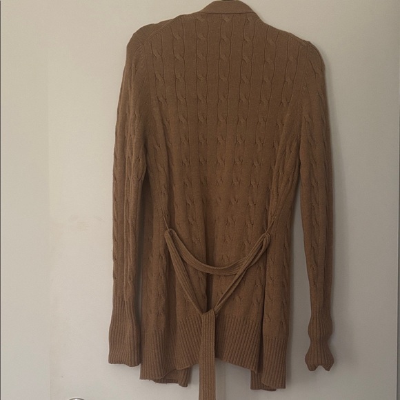 Brooks Brothers Women’s Long Cable Knit Cardigan with Tie Belt size M - Picture 2 of 4